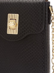 Lulu Guinness Snake Effect Small Lip Turnlock Rita Black Bag - Image 3 of 5