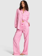 Victoria's Secret Pink Pink Lollipop Dot Print Long Flannel Pyjama Set - Image 2 of 3