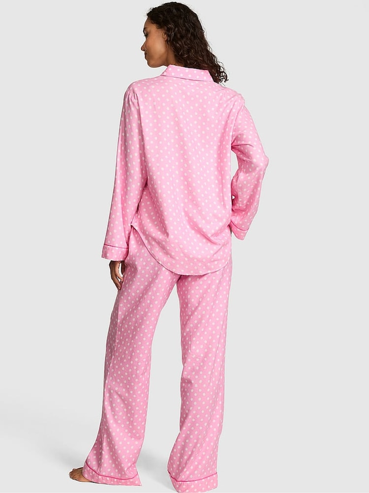 Victoria's Secret Pink Pink Lollipop Dot Print Long Flannel Pyjama Set - Image 3 of 3 Victoria's Secret Pink Pink Lollipop Dot Print Long Flannel Pyjama Set - Image 3 of 3