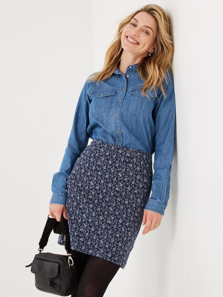 FatFace Blue Jennie Wave Dot Jersey Skirt - Image 1 of 5 FatFace Blue Jennie Wave Dot Jersey Skirt - Image 1 of 5