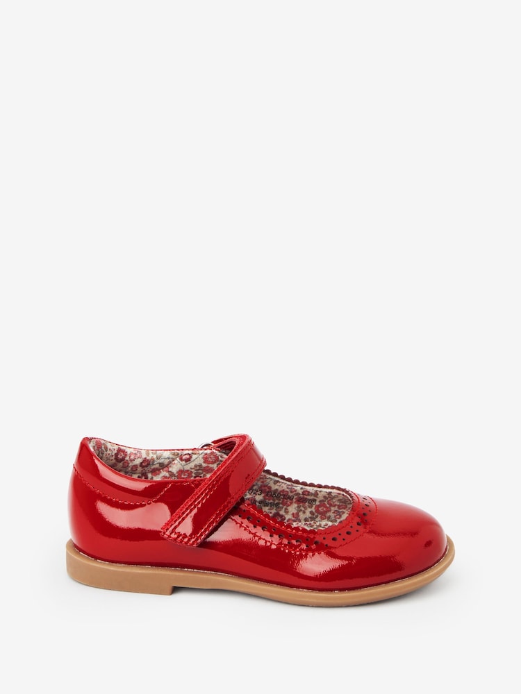 Red Patent Leather Standard Fit (F) Brogue Mary Jane Shoes - Image 1 of 5