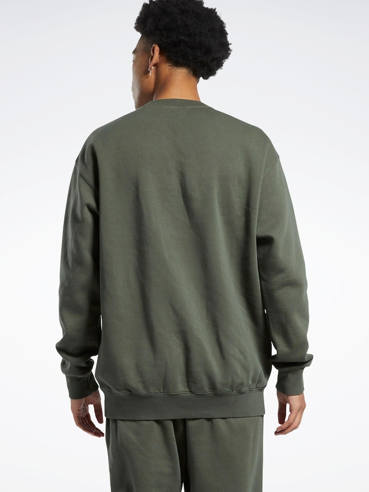 Reebok Green Classics Washed Vector Crew Sweatshirt - Image 2 of 7