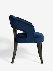 Set of 2 Soft Velvet Navy Remi Black Leg Dining Chairs - Image 4 of 7