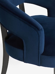 Set of 2 Soft Velvet Navy Remi Black Leg Dining Chairs - Image 6 of 7