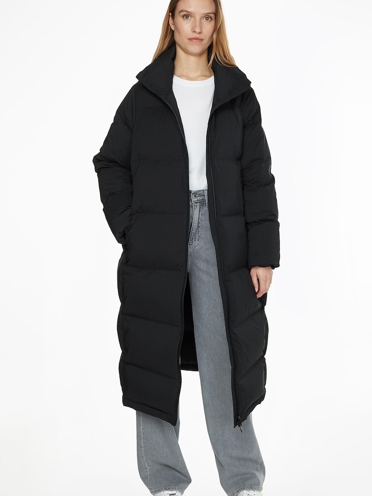 Calvin Klein Black Seamless Lofty Maxi Coat - Image 1 of 4
