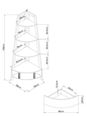 Black Bronx Oak Effect Corner Ladder Shelf - Image 4 of 7