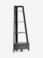 Black Bronx Oak Effect Corner Ladder Shelf - Image 5 of 7