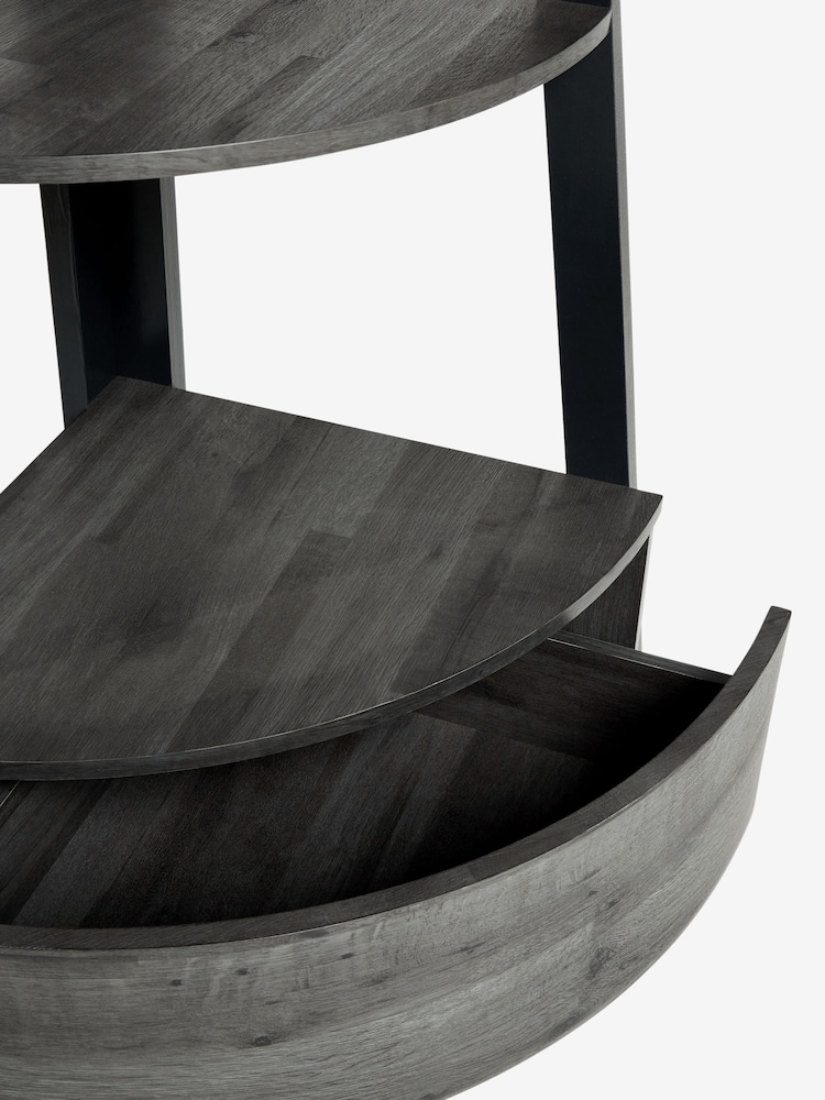 Black Bronx Oak Effect Corner Ladder Shelf - Image 7 of 7
