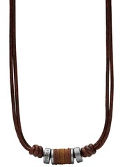 Fossil Jewellery Gents Rondell Brown Necklace - Image 1 of 3