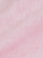 Pink Slim Fit Signature Baird McNutt Irish 100% Linen Trimmed Oxford Shirt - Image 10 of 10