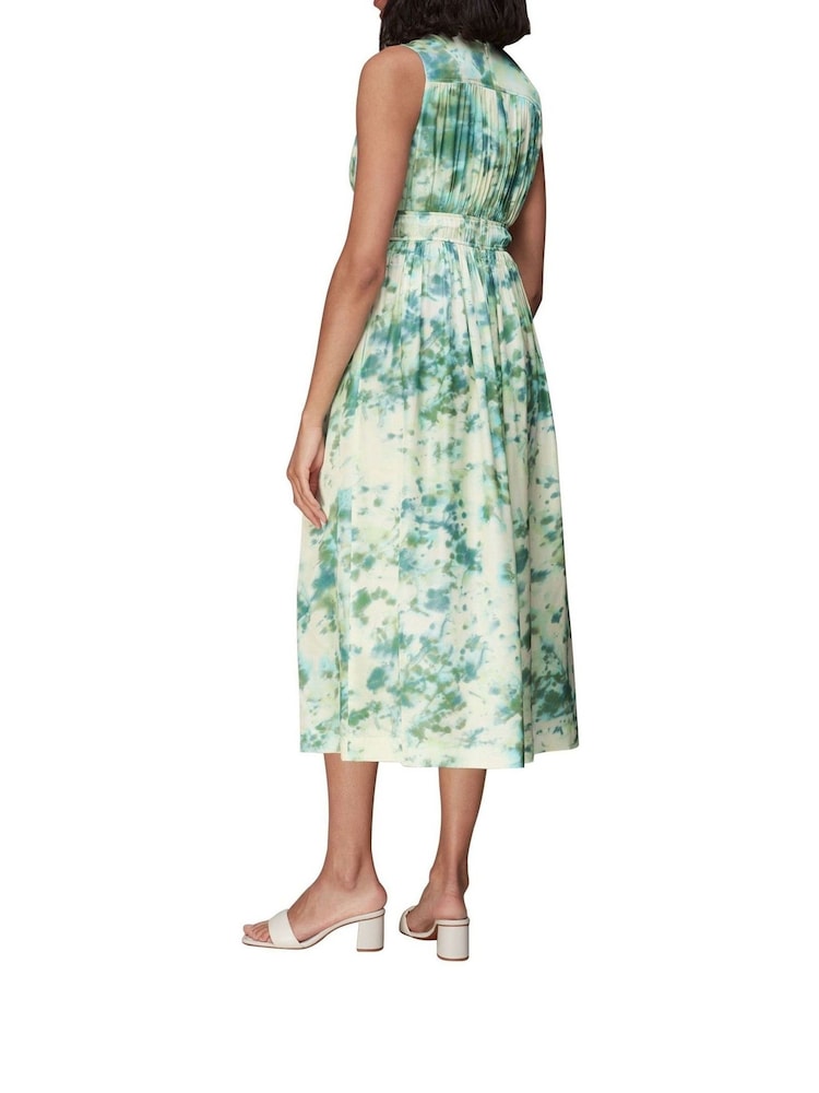 Whistles Green Waterflower Silk Mix Dress - Image 2 of 4