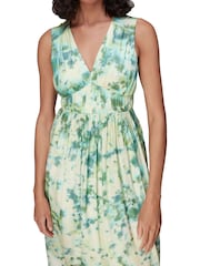 Whistles Green Waterflower Silk Mix Dress - Image 3 of 4