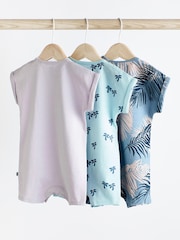 Blue Palm Baby Rompers 3 Pack - Image 2 of 6