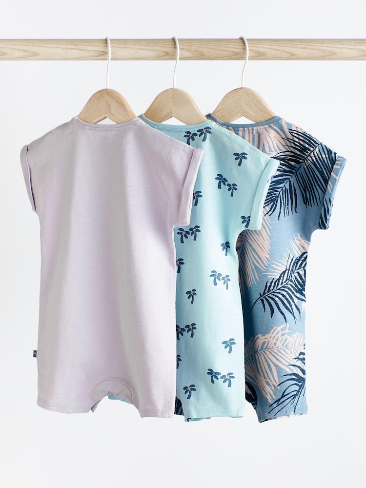 Blue Palm Baby Rompers 3 Pack - Image 2 of 6