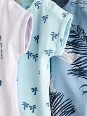 Blue Palm Baby Rompers 3 Pack - Image 3 of 6