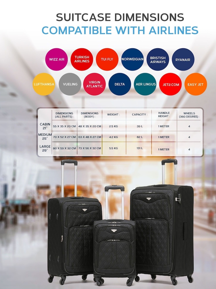 Flight Knight Medium Softcase Lightweight Check-In Suitcase With 4 Wheels - Image 2 of 7