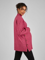 JoJo Maman Bébé Pink Turtle Neck Maternity & Nursing Jumper - Image 1 of 4