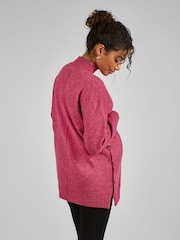 JoJo Maman Bébé Pink Turtle Neck Maternity & Nursing Jumper - Image 2 of 4