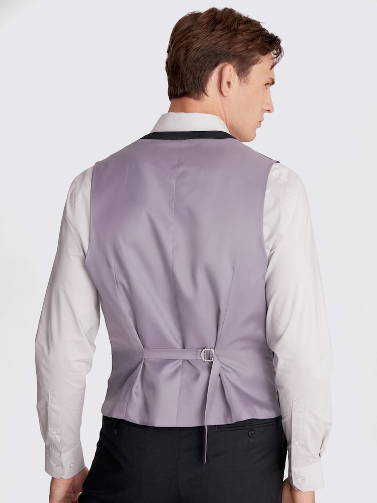 MOSS Charcoal Grey Stretch Suit: Waistcoat - Image 2 of 3