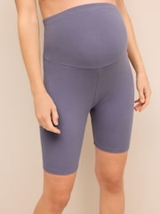 Blue Maternity Cycling Shorts - Image 3 of 8
