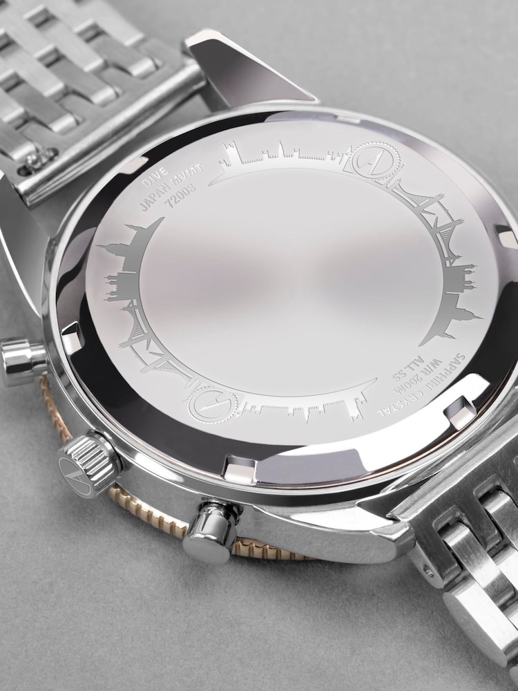 Accurist Dive Mens Silver Tone Stainless Steel Bracelet Chronograph Watch - Image 2 of 6