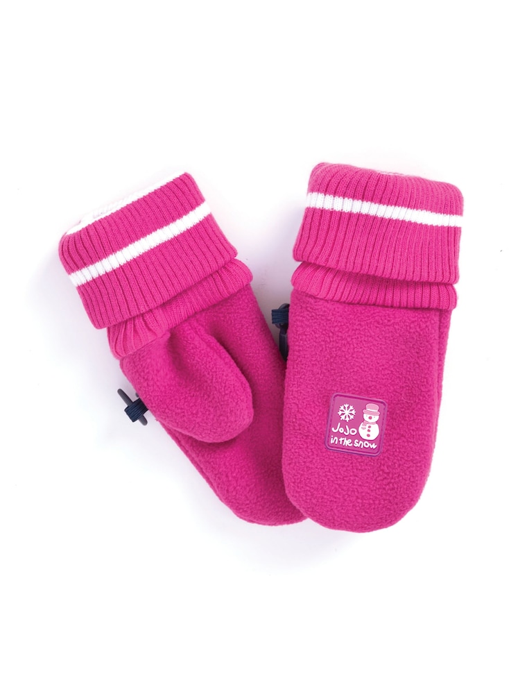JoJo Maman Bébé Orchid Polarfleece Mittens With Rib Cuff - Image 1 of 1
