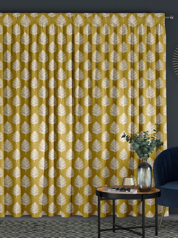 Yellow Finn Made To Measure 100% Cotton Curtains - Image 2 of 9