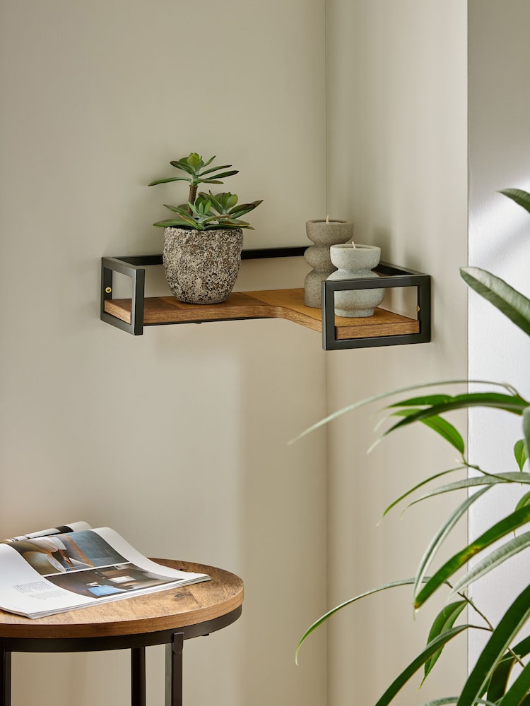 Dark Bronx Corner Wall Shelf - Image 1 of 5