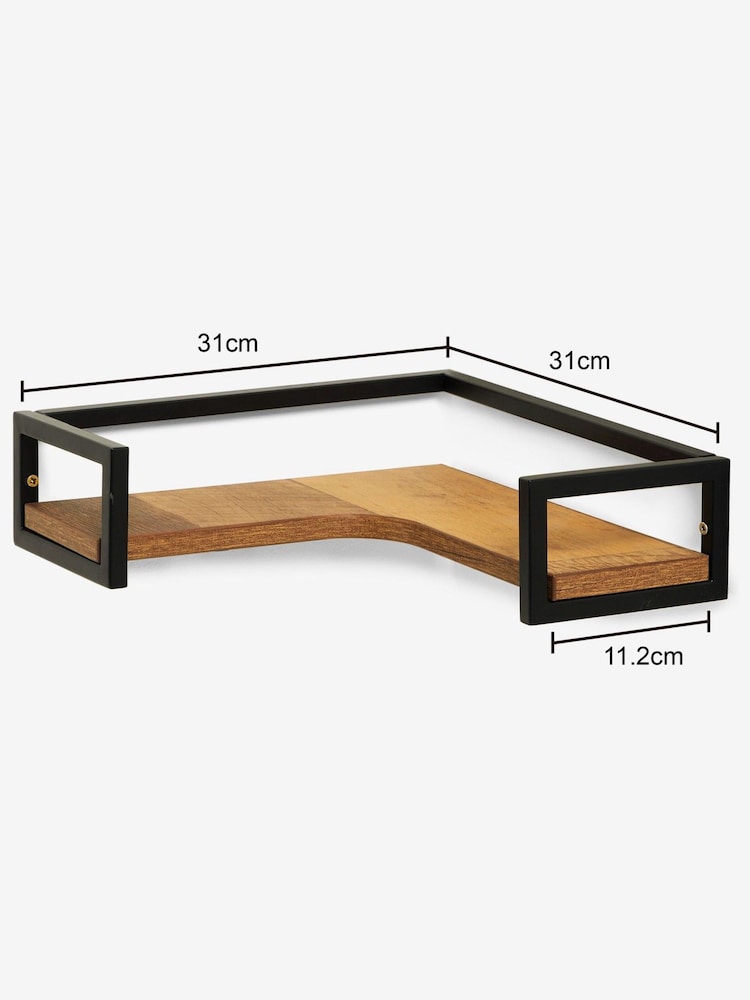 Dark Bronx Corner Wall Shelf - Image 4 of 6