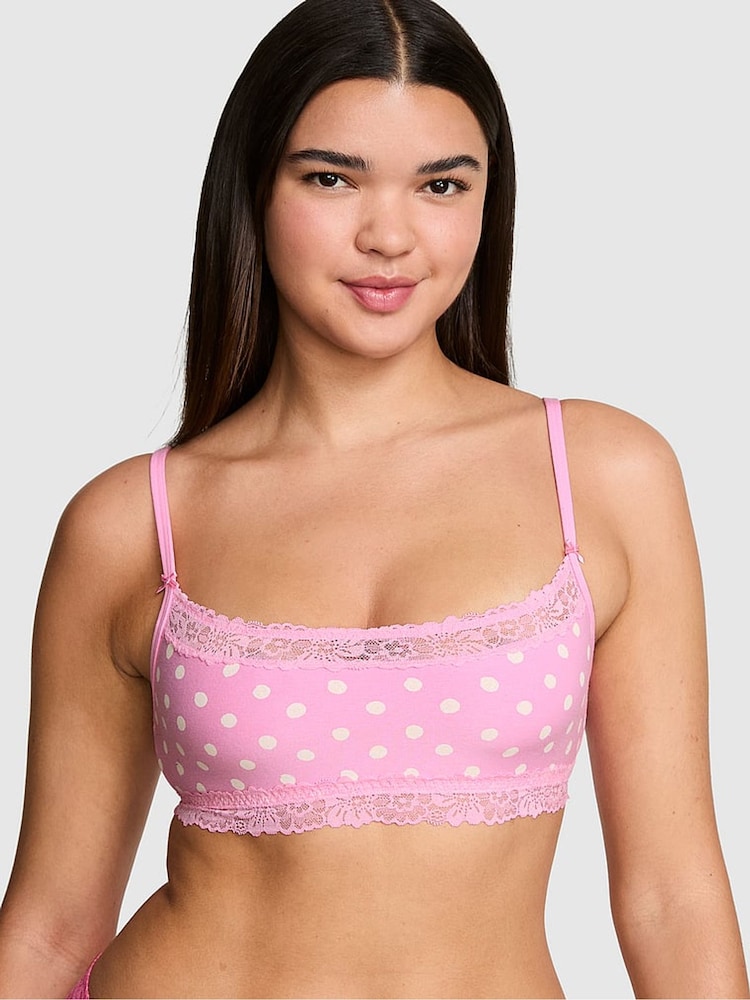 Victoria's Secret Pink Pink Lollipop Scoop Cotton Lace Trim Bralette - Image 1 of 2