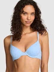 Victoria's Secret Pink Periwinkle Blue Foil Stars Non Wired Push Up Bra - Image 1 of 2