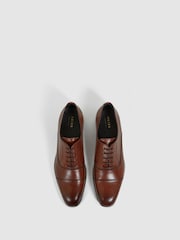 Reiss Tan Hertford Leather Oxford Shoes - Image 4 of 5