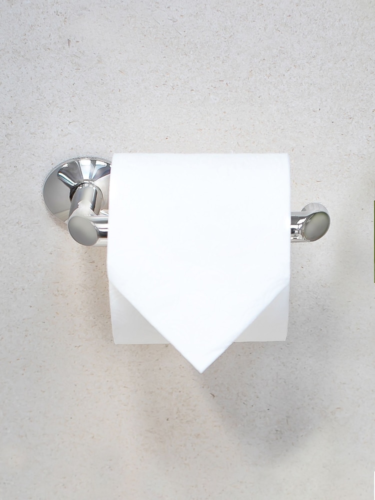 Robert Welch Silver Oblique Toilet Roll Holder Fixed - Image 1 of 4