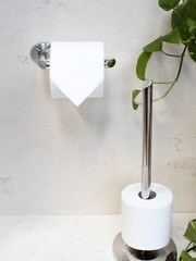 Robert Welch Silver Oblique Toilet Roll Holder Fixed - Image 2 of 4