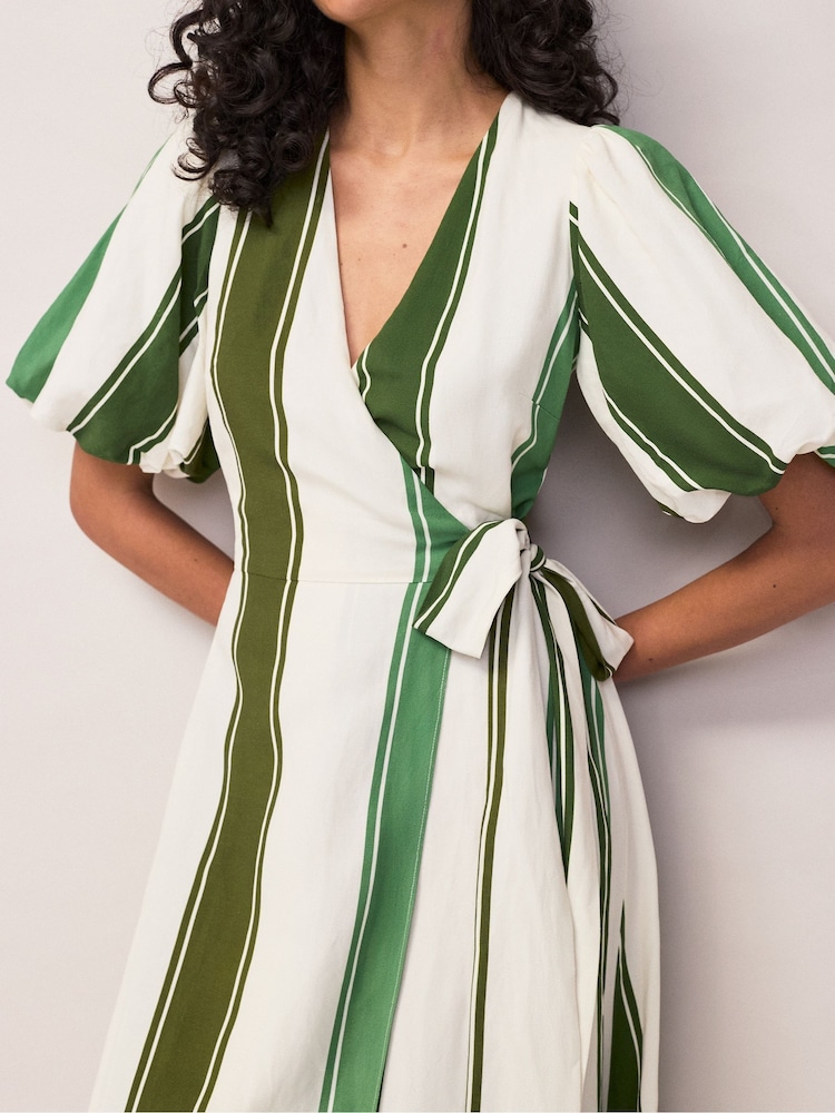 striped linen wrap dress Buy Ro&Zo Green Stripe Linen Wrap Dress from Next USA