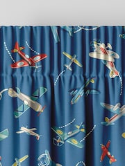 Cath Kidston Mid Blue Kids Planes Made To Measure 100% Cotton Curtains - Image 6 of 9