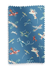 Cath Kidston Mid Blue Kids Planes Made To Measure 100% Cotton Curtains - Image 9 of 9