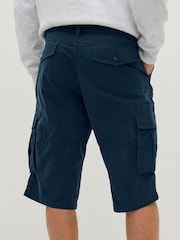 Navy Long Length Belted Cargo Shorts - Image 4 of 6