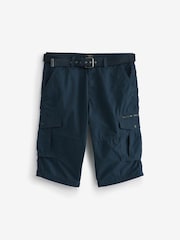 Navy Long Length Belted Cargo Shorts - Image 6 of 6