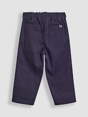 JoJo Maman Bébé Navy Jersey Lined Twill Trousers - Image 2 of 6