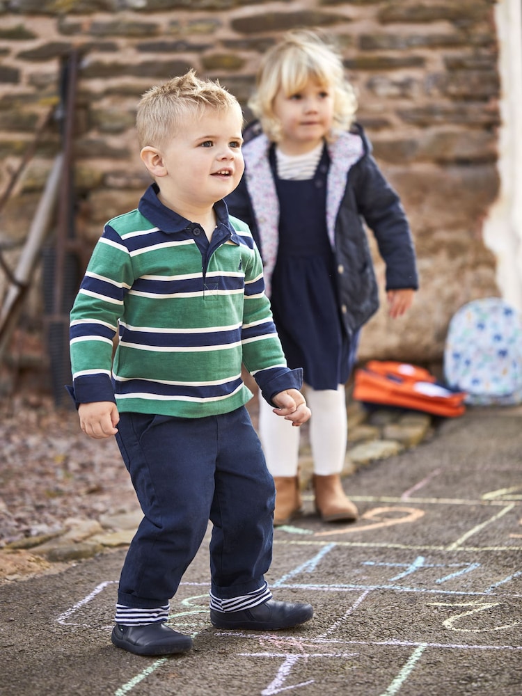 JoJo Maman Bébé Navy Jersey Lined Twill Trousers - Image 5 of 6