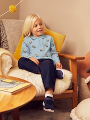 JoJo Maman Bébé Navy Jersey Lined Twill Trousers - Image 6 of 6