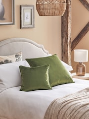 Olive Green 43 x 43cm Matte Velvet Cushion - Image 2 of 6