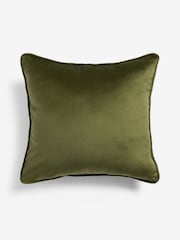 Olive Green 43 x 43cm Matte Velvet Cushion - Image 5 of 6