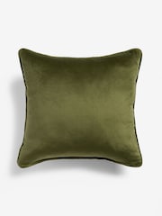 Olive Green 43 x 43cm Matte Velvet Cushion - Image 6 of 6