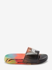Hype. Unisex Red Multi Drip Script Sliders - Image 2 of 6