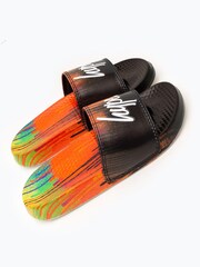 Hype. Unisex Red Multi Drip Script Sliders - Image 4 of 6