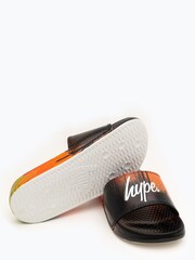 Hype. Unisex Red Multi Drip Script Sliders - Image 5 of 6