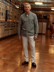 Grey Soft Touch Long Sleeve 100% Cotton Oxford Shirt - Image 2 of 7