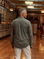 Grey Soft Touch Long Sleeve 100% Cotton Oxford Shirt - Image 3 of 7